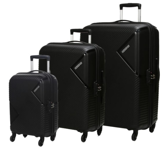 American Tourister Conjunto 3 Trolleys de Viagem Spinner S+M+L AT ZAKK Preto | Ref. 9269G90809