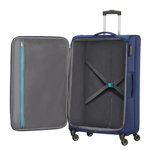 American Tourister Mala de Viagem / Trolley Gigante 80cm 4 Rodas HEAT WAVE Azul | Ref. 9295G00441