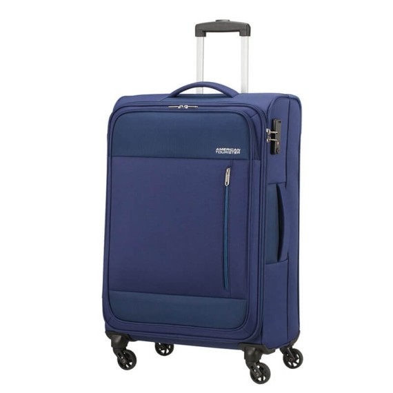 American Tourister Mala de Viagem / Trolley Médio 68cm 4 Rodas HEAT WAVE Azul | Ref. 9295G00341