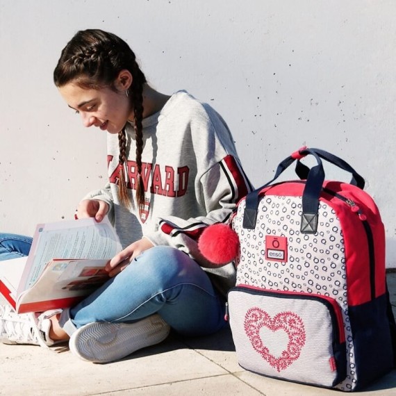 Enso Mochila Escolar 40cm Adaptável HEART Multicolor | Ref. 186.90223B1 Enso Mochila Escolar 40cm Adaptável HEART Multicolor | Ref. 186.90223B1