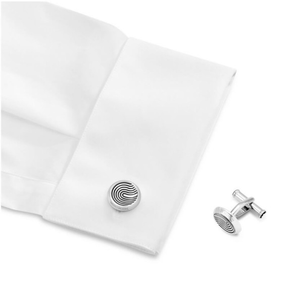 Botões de Punho Montblanc com Impressão Digital Prata | Ref. 238.123800