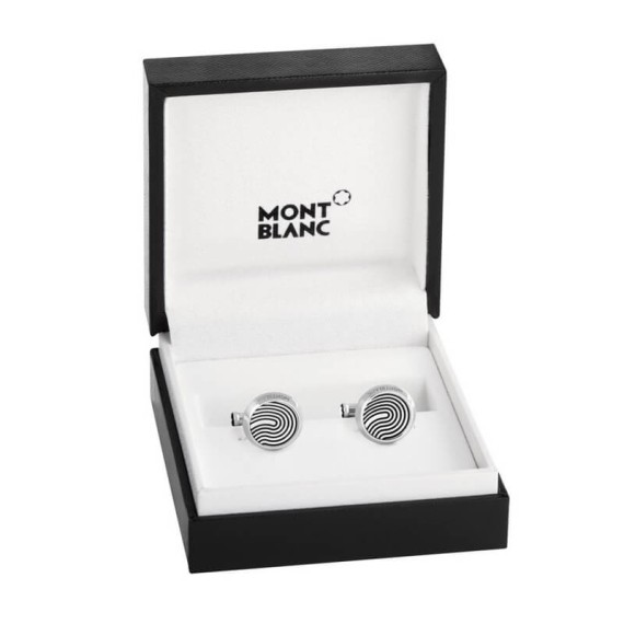 Botões de Punho Montblanc com Impressão Digital Prata | Ref. 238.123800