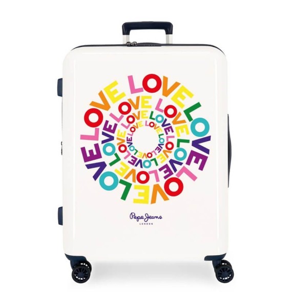 Pepe Jeans Mala/Trolley de Viagem Médio 70cm 4 Rodas Spinner Expansível PRIDE | Ref. 186.7189721B