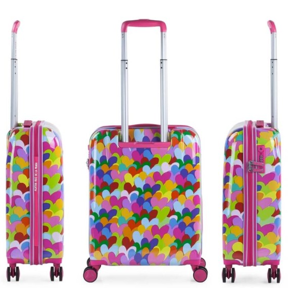 Mala de Cabine / Trolley 55cm 4R AGATHA RUIZ DE LA PRADA Corazones Fuschia | Ref. 237.13115001