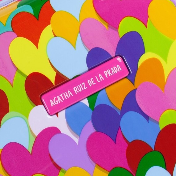 Mala de Cabine / Trolley 55cm 4R AGATHA RUIZ DE LA PRADA Corazones Fuschia | Ref. 237.13115001