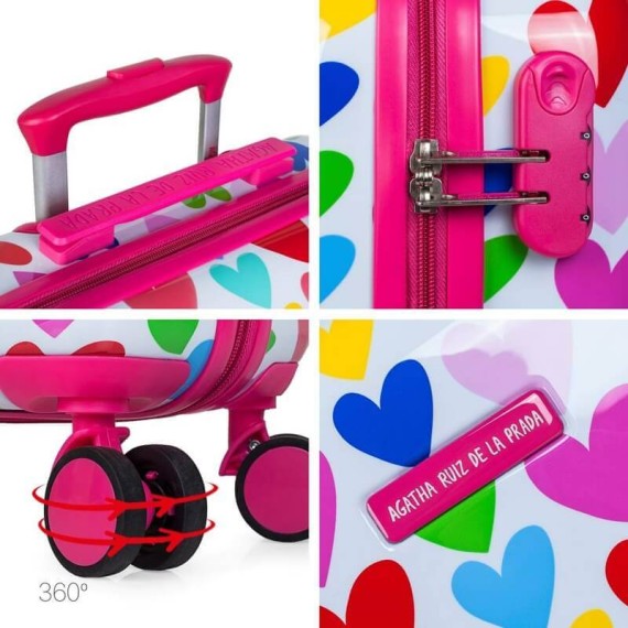 Agatha Ruiz de La Prada Mala/Trolley de Viagem Médio 67cm 4 Rodas Spinner Fuchsia | Ref. 237.13060001B Agatha Ruiz de La Prada Mala/Trolley de Viagem Médio 67cm 4 Rodas Spinner Fuchsia | Ref. 237.13060001B