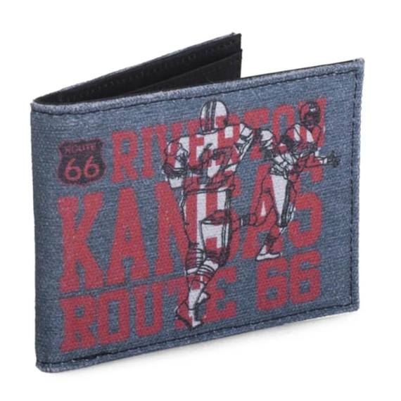 Carteira Porta-Notas Horizontal com Porta-Moedas ROUTE 66 Preto | Ref. 237.R1210301