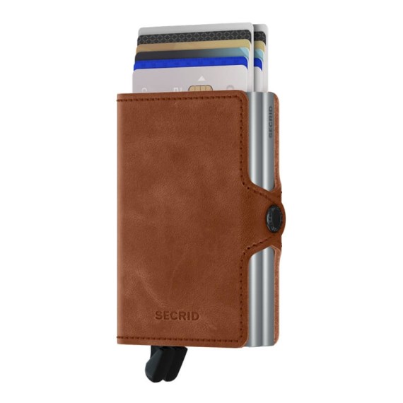 Secrid TWINWALLET Vintage Cognac-Silver | Ref. 297.TV-CS