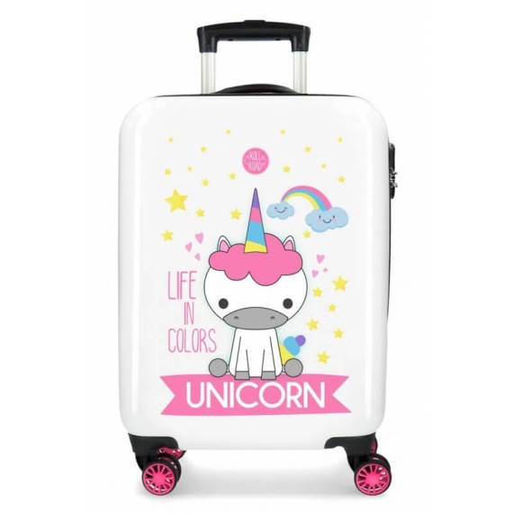 Roll Road Mala/Trolley de Cabine 55cm 4 Rodas Spinner LITTLE ME UNICORN Rosa | Ref. 186.4741464