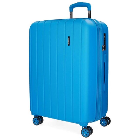 Mala/Trolley de Viagem Médio 65cm 4 Rodas Spinner Expansível Movom WOOD Azul | Ref. 186.5319469B