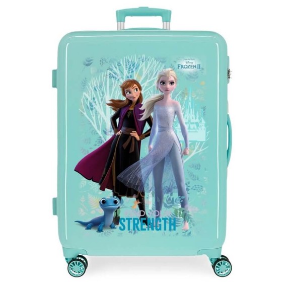 Mala/Trolley de Viagem Médio 68cm 4 Rodas Spinner Frozen FIND YOUR STRENGHT Verde Água | Ref. 186.2061921B