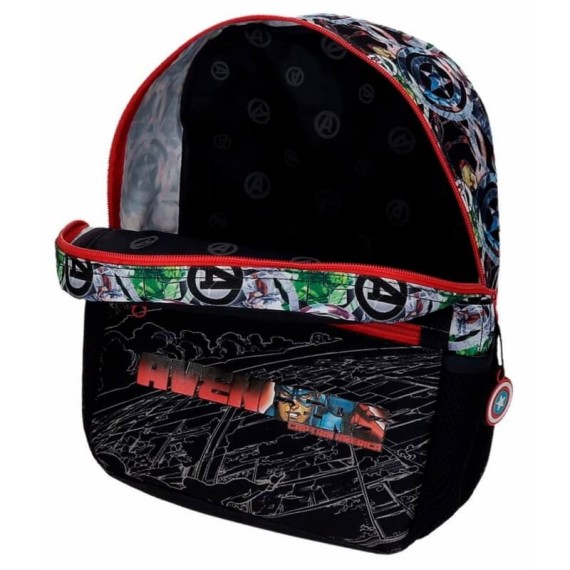 Mochila Pré-Escolar Adaptável 32cm c/ Carro Avengers ARMOUR UP Preto | Ref. 186.20922T1 Mochila Pré-Escolar Adaptável 32cm c/ Carro Avengers ARMOUR UP Preto | Ref. 186.20922T1