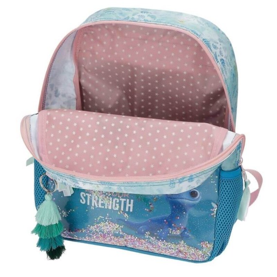 Mochila Pré-Escolar Adaptável 32cm c/ Carro Frozen FIND YOUR STRENGHT Azul | Ref. 186.20622T1