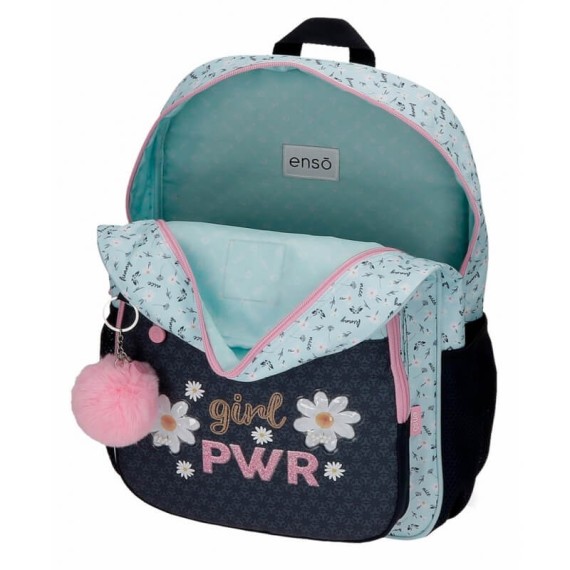 Mochila Escolar Adaptável 38cm Enso GIRL POWER Azul | Ref. 186.90222D1