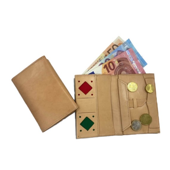 Carteira Artesanal Vintage em Pele Genuína Lisa | Ref. 39.3401L