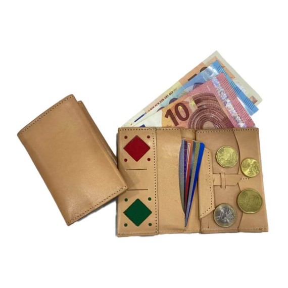 Carteira Artesanal Vintage em Pele Genuína Lisa | Ref. 39.3402L