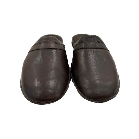 Chinelos de Quarto em Pele JOSEPH LOUIS Castanho Tamanho 44 | Ref. 318.2134C44