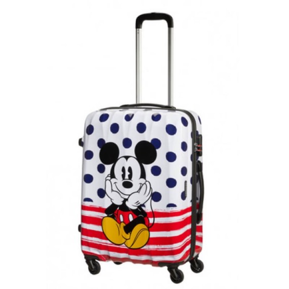 American Tourister Mala de Viagem / Trolley Médio 65cm DISNEY LEGENDS Mickey Blue Dots | Ref. 9219C00771