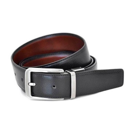 Cinto Miguel Bellido Reversível em Pele 100cm Preto/Castanho | Ref. 243.437P/C100