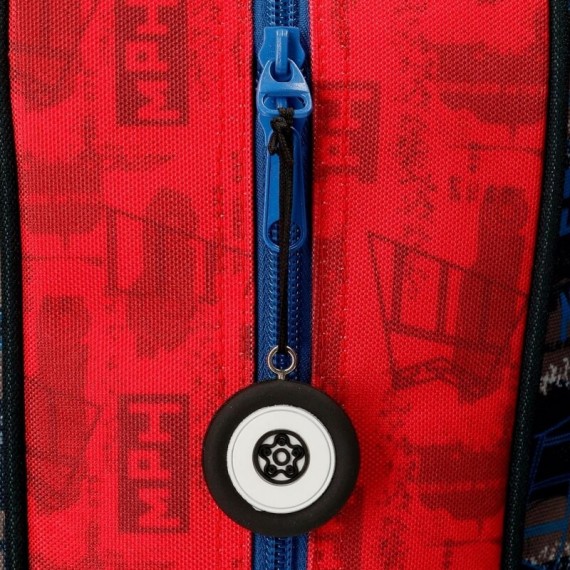 Mochila Escolar Adaptável 38cm Cars ROCKET RACING Vermelha/Azul | Ref. 186.20823D1