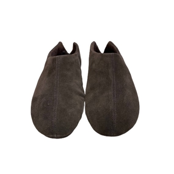 Chinelos de Quarto em Pele Castanho Tamanho 41 | Ref. 318.2157C41