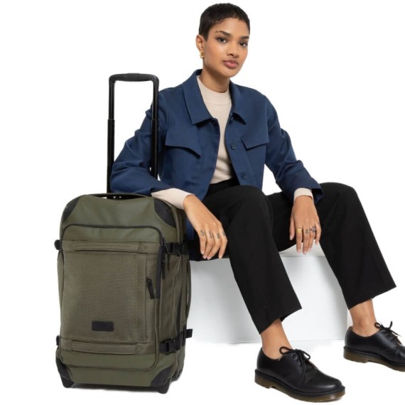 Mala/Trolley de Cabine Eastpak 51cm 2 Rodas Upright TRANVERZ CNNCT S Khaki | Ref. 267.94DC06 Mala/Trolley de Cabine Eastpak 51cm 2 Rodas Upright TRANVERZ CNNCT S Khaki | Ref. 267.94DC06