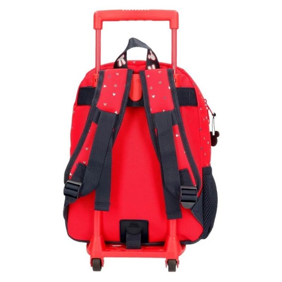 Mochila Pré-Escolar Adaptável 32cm c/ Carro HAPPY MICKEY Vermelho | Ref. 186.25322N1