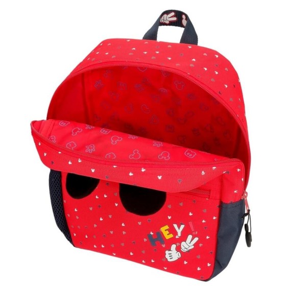 Mochila Pré-Escolar Adaptável 32cm c/ Carro HAPPY MICKEY Vermelho | Ref. 186.25322N1