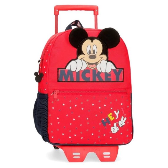 Mochila Pré-Escolar Adaptável 32cm c/ Carro HAPPY MICKEY Vermelho | Ref. 186.25322N1