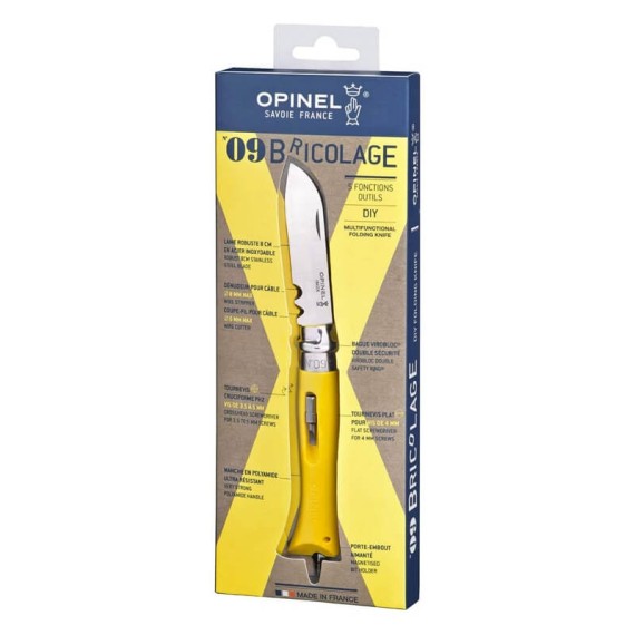 Canivete OPINEL N.º 09 Bricolage Multifunções Amarelo | Ref. 314.OP001804