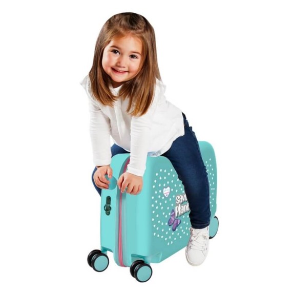 Mala de Viagem Infantil ABS 4 Rodas Movom SAVE THE PLANET Verde | Ref. 186.2019821