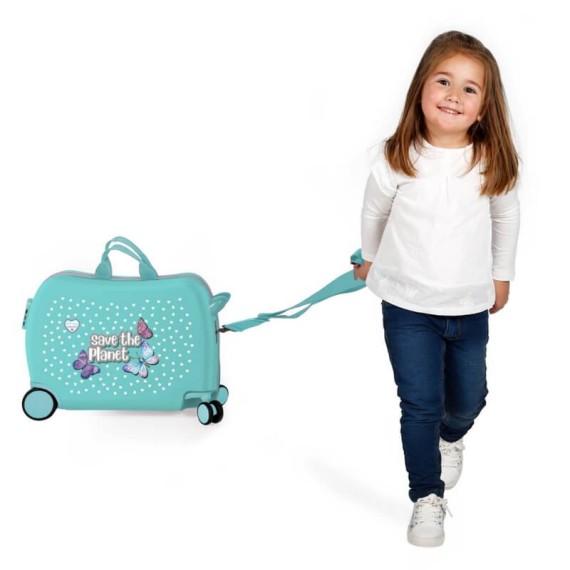 Mala de Viagem Infantil ABS 4 Rodas Movom SAVE THE PLANET Verde | Ref. 186.2019821