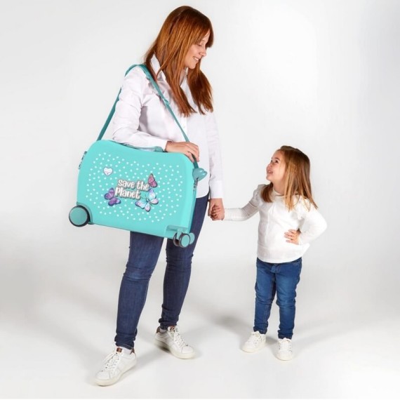Mala de Viagem Infantil ABS 4 Rodas Movom SAVE THE PLANET Verde | Ref. 186.2019821