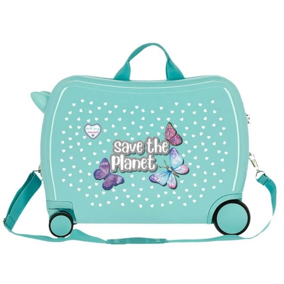 Mala de Viagem Infantil ABS 4 Rodas Movom SAVE THE PLANET Verde | Ref. 186.2019821