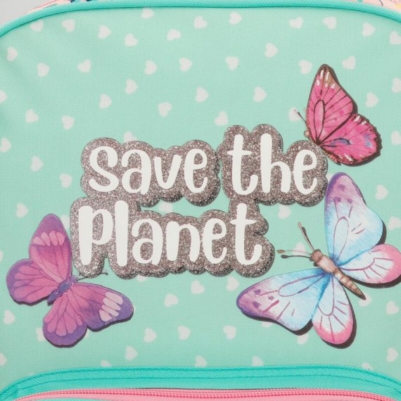 Mochila Escolar Adaptável 42cm c/ Carro Movom SAVE THE PLANET Multicolor | Ref. 186.20123T1
