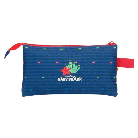 Estojo Escolar Triplo Compartimento Baby Shark HAPPY FAMILY Azul | Ref. 186.2124321