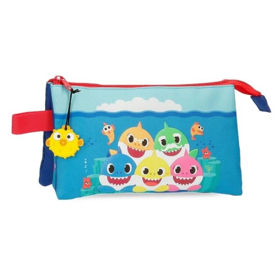 Estojo Escolar Triplo Compartimento Baby Shark HAPPY FAMILY Azul | Ref. 186.2124321