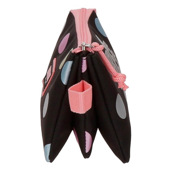 Estojo Escolar Triplo Compartimento Movom FREE DOTS Preto | Ref. 186.3064321