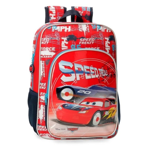 Mochila Escolar Adaptável 38cm Cars SPEED TRIALS Vermelha | Ref. 186.40323D1