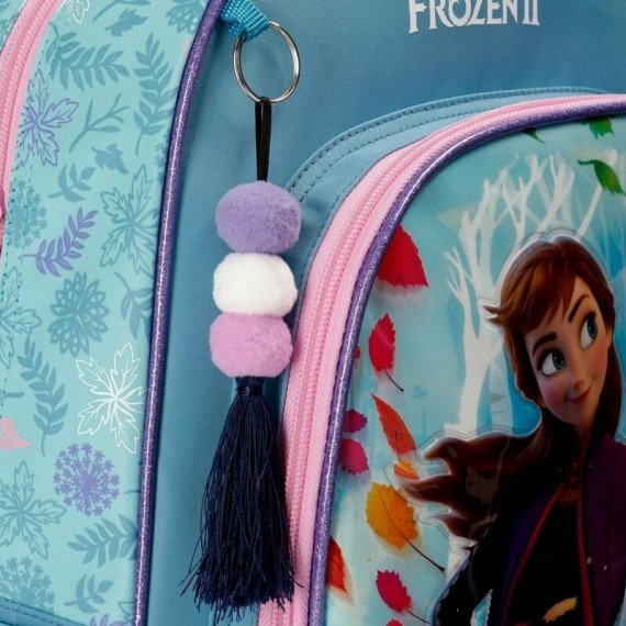Mochila Escolar Adaptável 40cm c/ Carro Frozen AWESOME MOVES Azul | Ref. 186.40523T1