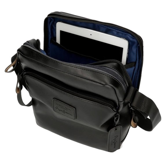 Bolsa de Tiracolo para Tablet Pepe Jeans VEGAN Preta | Ref. 186.7155721 Bolsa de Tiracolo para Tablet Pepe Jeans VEGAN Preta | Ref. 186.7155721
