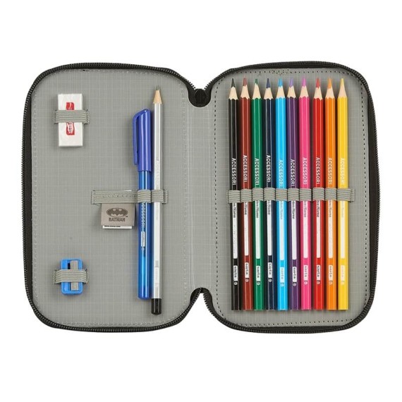 Estojo Escolar Duplo 28 Peças Batman NIGHT Preto | Ref. 248.412004854