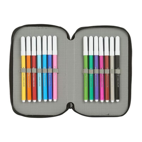 Estojo Escolar Duplo 28 Peças Batman NIGHT Preto | Ref. 248.412004854