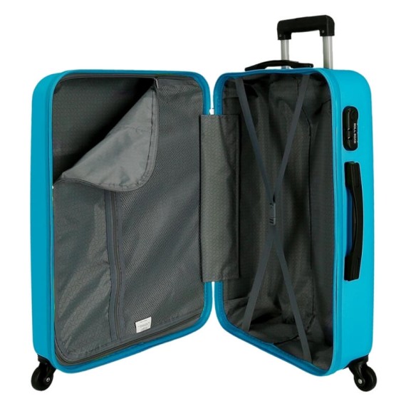 Mala de Viagem / Trolley Grande 75cm 4R ROLL ROAD Flex Azul Turquesa | Ref. 186.584946AC