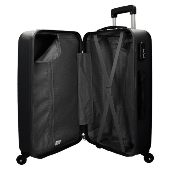 Mala de Viagem / Trolley Grande 75cm 4R ROLL ROAD Flex Preta | Ref. 186.5849460C
