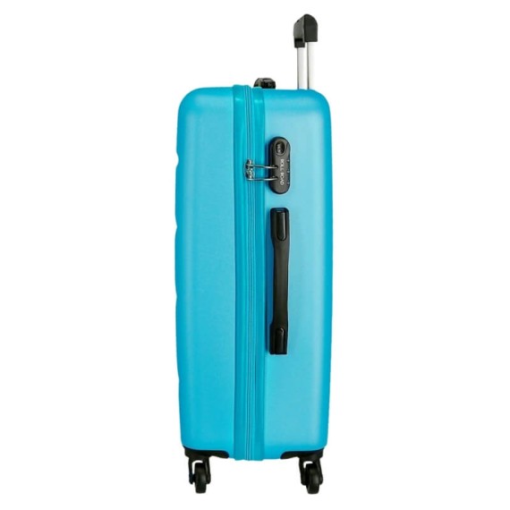 Mala de Viagem / Trolley Médio 65cm 4R ROLL ROAD Flex Azul Turquesa | Ref. 186.584946AB
