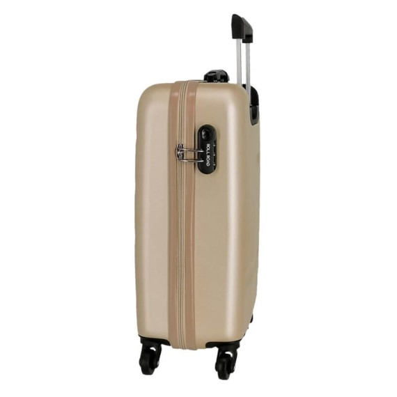 Mala de Viagem / Trolley Médio 65cm 4R ROLL ROAD Flex Champanhe | Ref. 186.5849469B