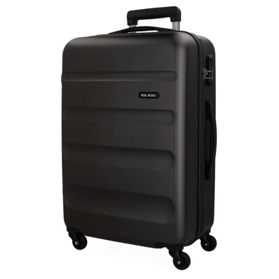 Mala de Viagem / Trolley Médio 65cm 4R ROLL ROAD Flex Preta | Ref. 186.5849460B