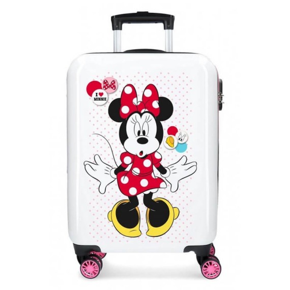 Mala/Trolley de Cabine 55cm 4 Rodas Spinner Minnie ENJOY THE DAY LOVE Rosa | Ref. 186.4681766