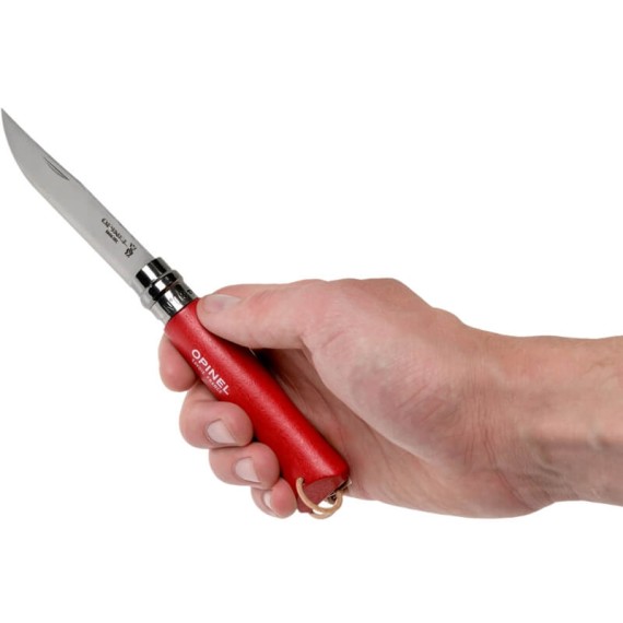 Conjunto Canivete OPINEL N.º 08 Trekking Vermelho c/ cordão + Bolsa | Ref. 314.OP001890